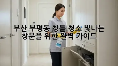 부산 부평동 창틀 청소, 빛나는 창문을 위한 완벽 가이드